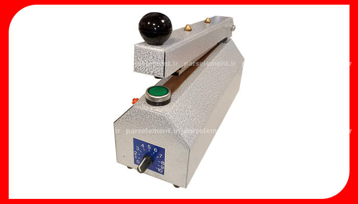 نمای رو به رو از دستگاه دوخت پلاستیک