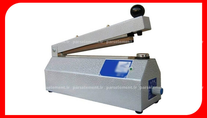 نمای جانبی از دستگاه دوخت پلاستیک