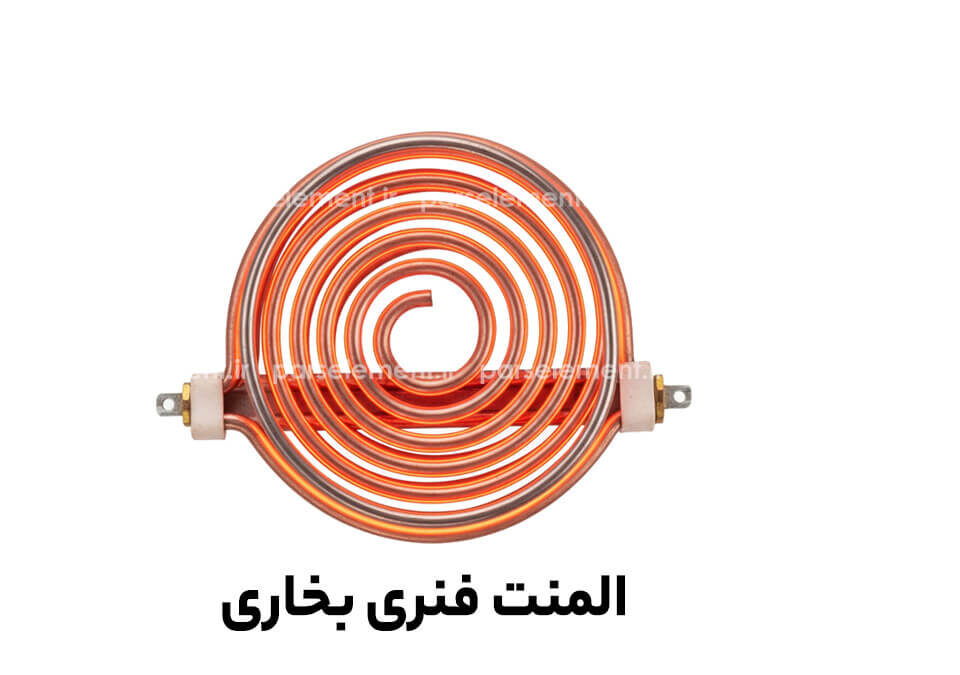 المنت فنری بخاری (المنت فنری مارپیچ برای وسایل گرمایشی در پس‌زمینه سفید)