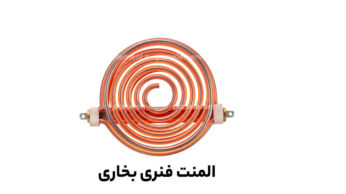 المنت فنری بخاری (المنت فنری مارپیچ برای وسایل گرمایشی در پسزمینه سفید)